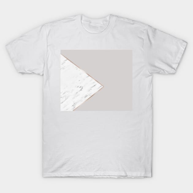 Soft grey geo - white marble T-Shirt by marbleco